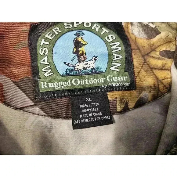Master Sportsman Jacket Mens XL Green Camo Bomber Zip Up Hunting Rugged Leaves - Picture 4 of 8